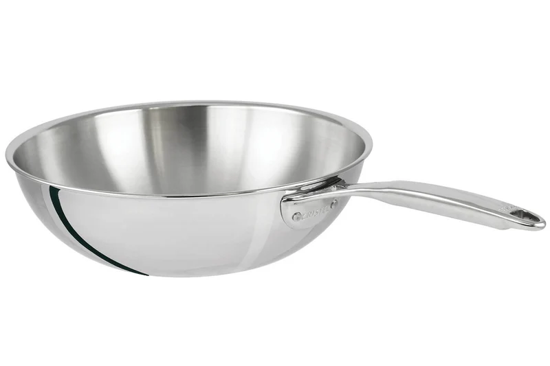 Wok Cristel Castel'Pro en acier inoxydable 18/10 3 ply