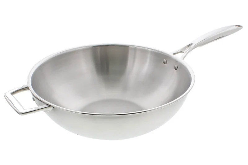 Wok Cristel Castel'Pro en acier inoxydable 18/10 3 ply