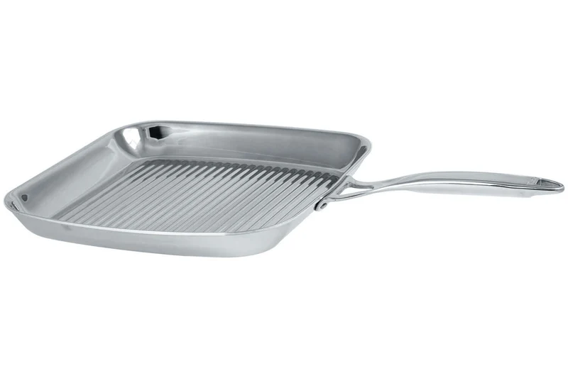 Poêle grill carrée 30x30cm Cristel Castel'Pro en acier inoxydable 18/10 3 ply