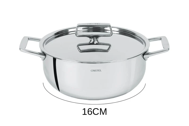 Faitout Cristel Castel'Pro en acier inoxydable 18/10 5 ply