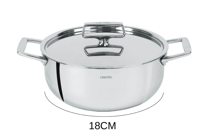 Faitout Cristel Castel'Pro en acier inoxydable 18/10 5 ply