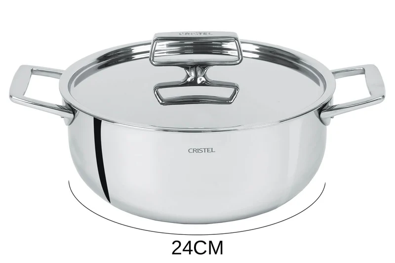 Faitout Cristel Castel'Pro en acier inoxydable 18/10 5 ply