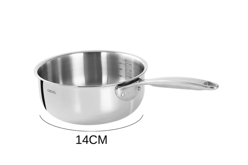 Casserole saucier Cristel Castel'Pro en acier inoxydable 18/10 5 ply