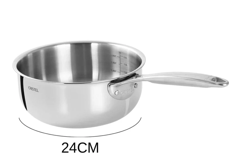 Casserole saucier Cristel Castel'Pro en acier inoxydable 18/10 5 ply
