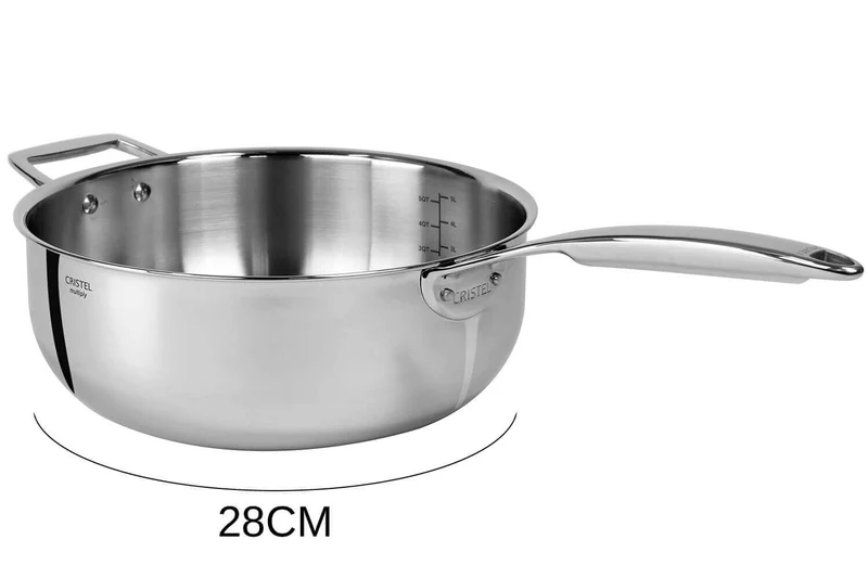 Casserole saucier Cristel Castel'Pro en acier inoxydable 18/10 5 ply