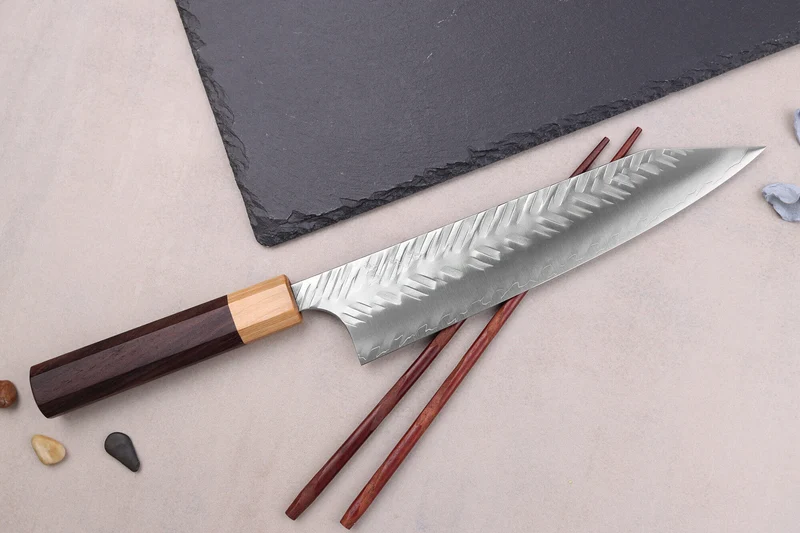 Couteau kiritsuke 21cm japonais artisanal Yoshimi Kato SPG Strix V-Tsuchime