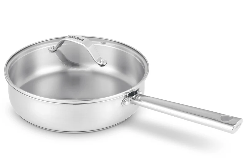 Sauteuse Beka Cicla en inox 24cm avec couvercle en verre