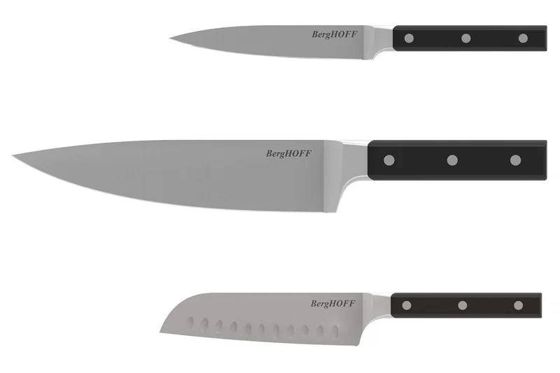 Set de 3 couteaux Berghoff Dina Gene en acier inoxydable noir