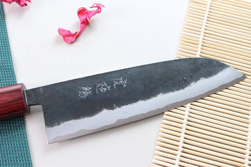 Couteau santoku japonais artisanal Wusaki Yuzo BS2 17cm