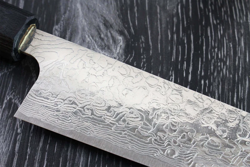 Couteau sujihiki japonais artisanal Takeshi Saji R2 Damas 24cm