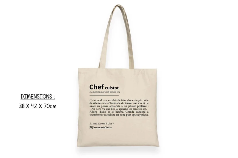 Totebag officiel super cool Couteauxduchef - 100% coton