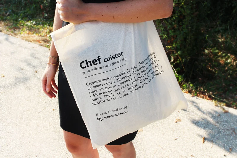 Totebag officiel super cool Couteauxduchef - 100% coton
