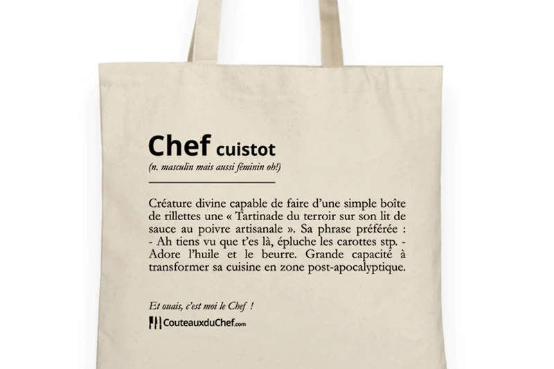 Totebag officiel super cool Couteauxduchef - 100% coton
