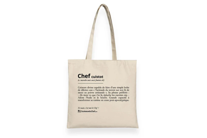Totebag officiel super cool Couteauxduchef - 100% coton