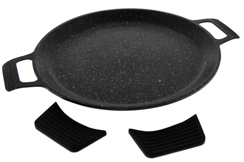 Plat à pizza en fonte Pradel Excellence Premium 32cm façon pierre tous feux/ induction