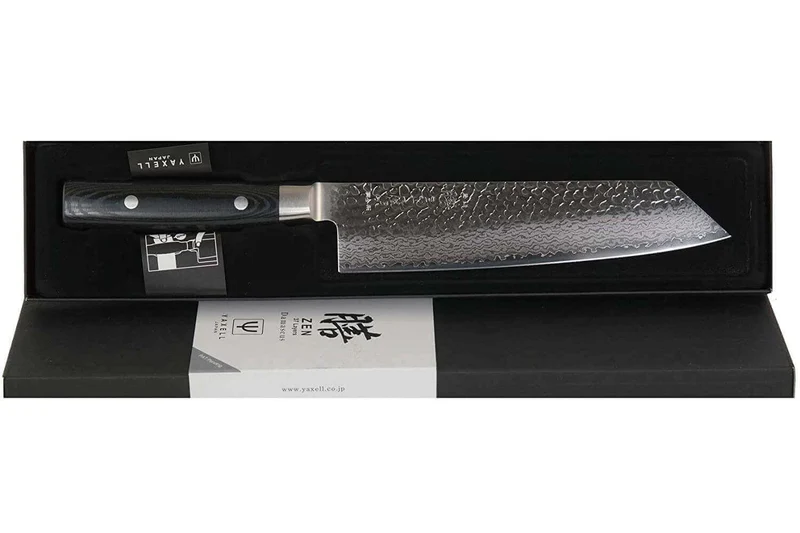 Couteau kiritsuke japonais Yaxell Zen lame 20cm Damas 37 couches manche micarta