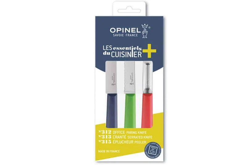 Coffret Opinel Trio Les Essentiels 3 pièces manches colorés