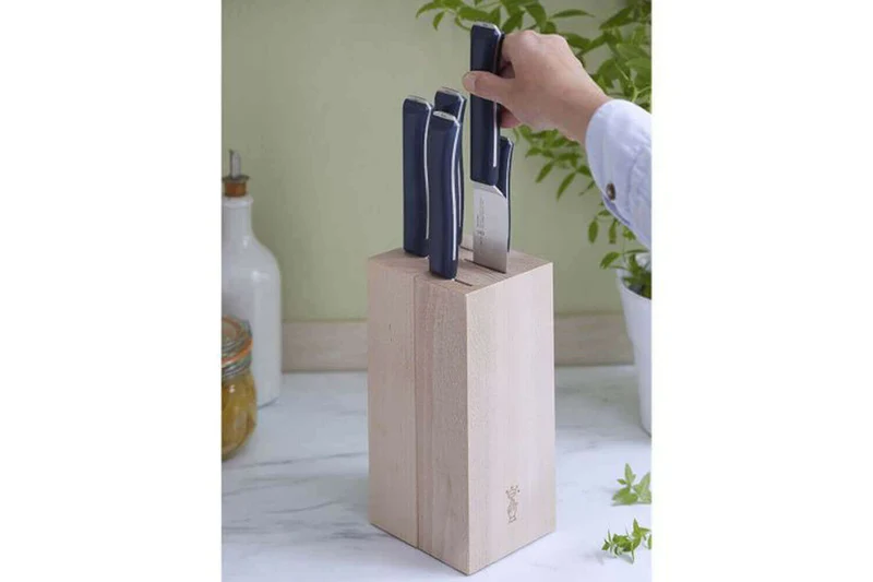 Bloc bois de hêtre 5 couteaux cuisine Opinel Intempora
