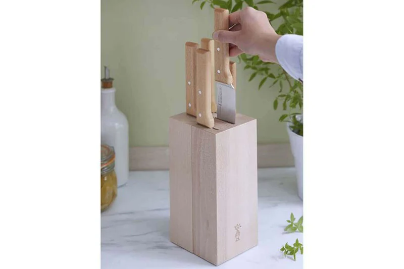 Bloc bois de hêtre 5 couteaux cuisine Opinel Parallèle