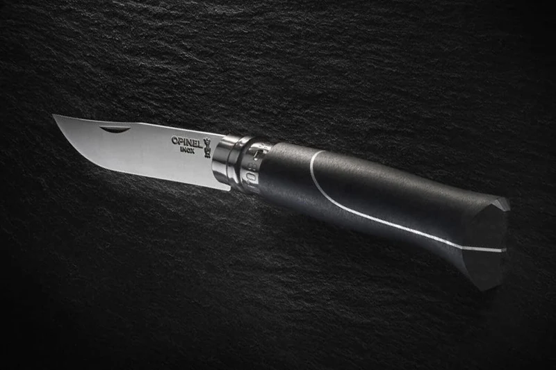 Couteau Opinel n°8 Ellipse lame 8,5cm acier inox manche ébène