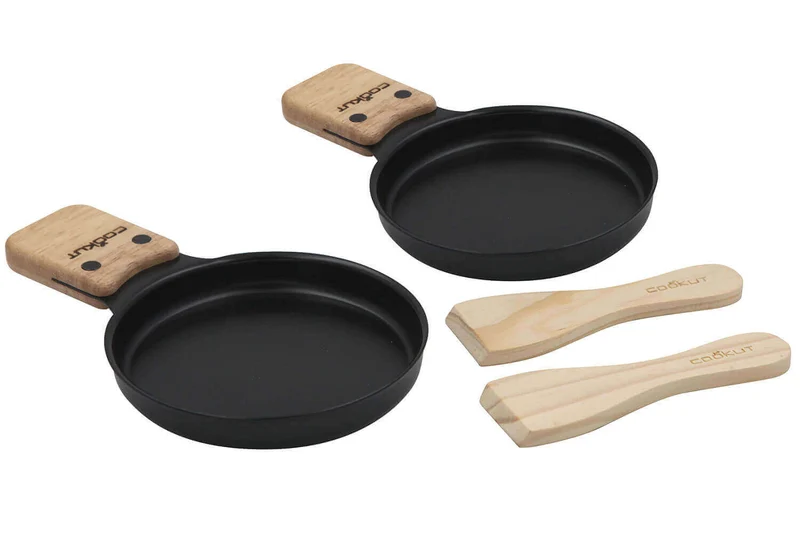 Service à raclette à la bougie Cookut Lumi noir - Services individuels poêlons et spatules