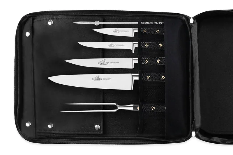 Sac spécial chef Sabatier Chef 4 couteaux de cuisine français + 14 ustensiles - Exclusivité