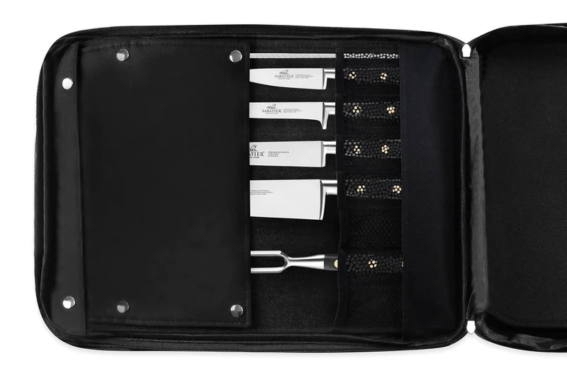 Sac spécial chef Sabatier Chef 4 couteaux de cuisine français + 14 ustensiles - Exclusivité