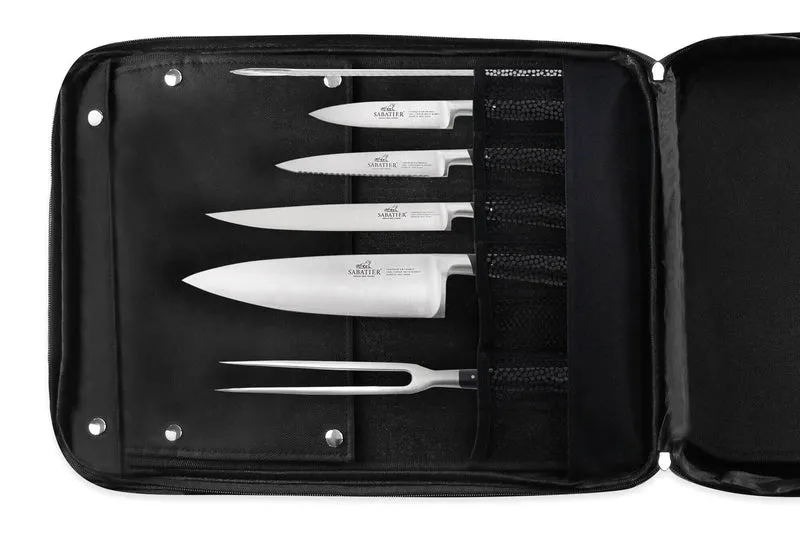 Sac spécial chef Sabatier Edonist 4 couteaux de cuisine français + 14 ustensiles - Exclusivité