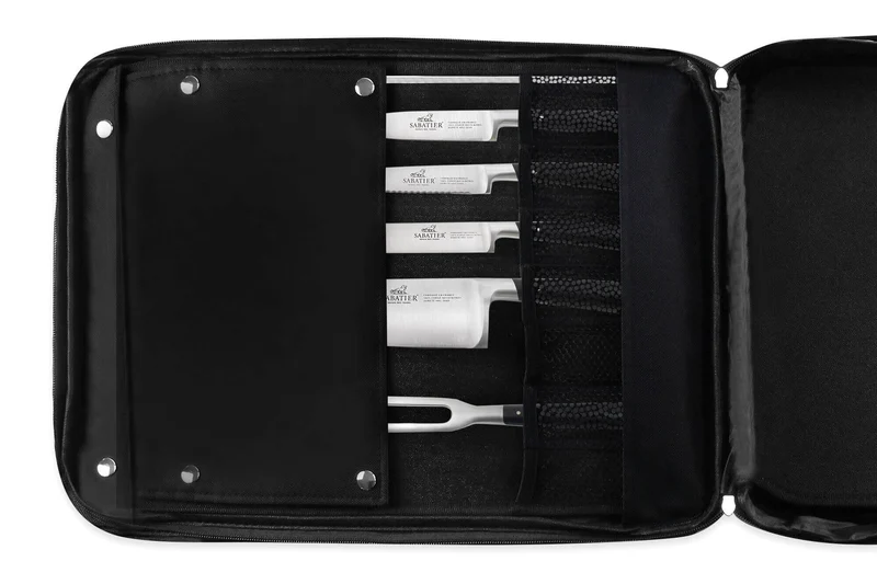 Sac spécial chef Sabatier Edonist 4 couteaux de cuisine français + 14 ustensiles - Exclusivité