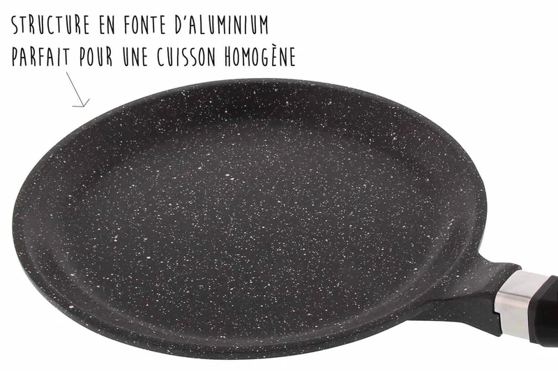 Poêle à crêpes en fonte Pradel Excellence Premium 24cm façon pierre tous feux/ induction