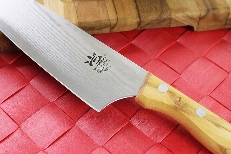 Couteau de chef Gehring Look lame 15cm damas 65 couches manche olivier