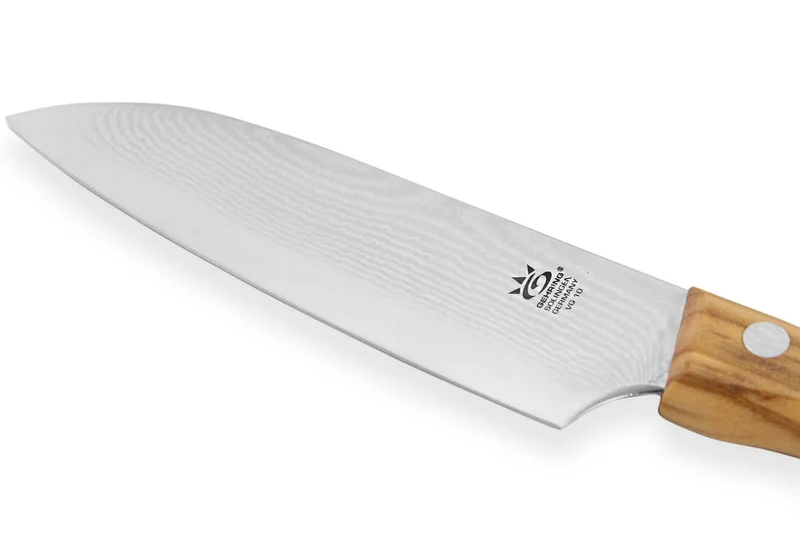 Couteau santoku Gehring Look lame 11cm damas 65 couches manche olivier