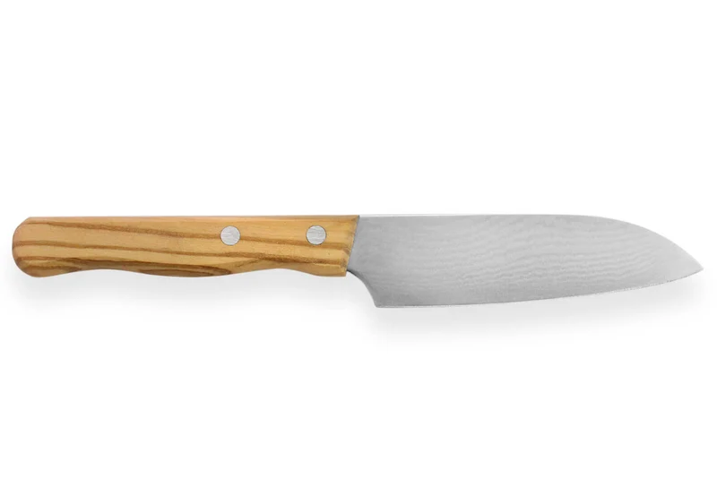Couteau santoku Gehring Look lame 11cm damas 65 couches manche olivier