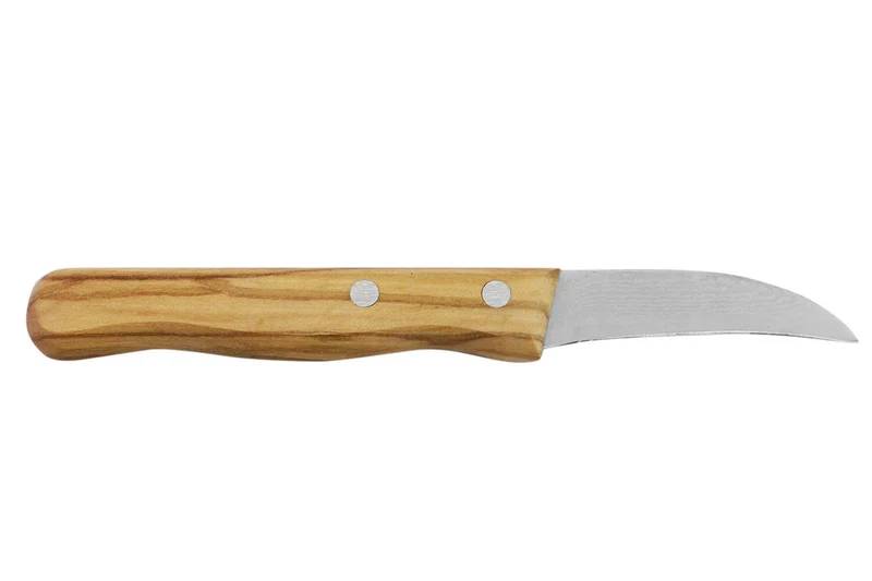 Couteau bec d'oiseau Gehring Look lame 6cm damas 65 couches manche olivier