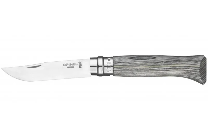 Couteau Opinel tradition n°8 lame acier inox 8,5cm virole tournante bouleau lamellé