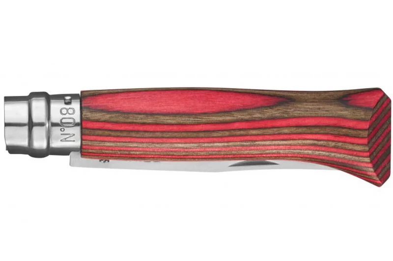 Couteau Opinel tradition n°8 lame acier inox 8,5cm virole tournante bouleau lamellé