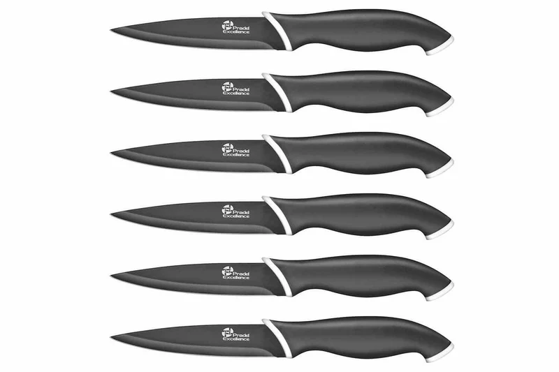 Coffret 6 couteaux steak Pradel Excellence lame noire 10cm revêtement anti-adhérent