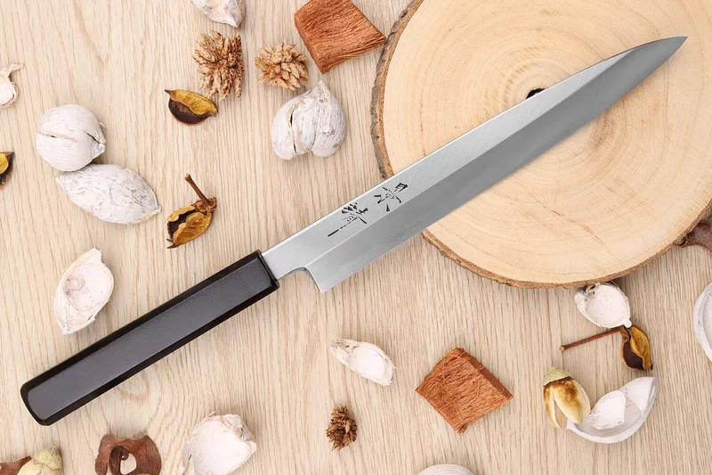 Couteau yanagiba japonais artisanal Kagekiyo Suri Urushi 21cm