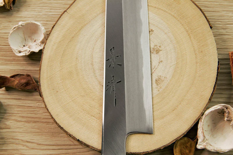 Couteau sujihiki japonais artisanal Kagekiyo Suri Urushi 24cm