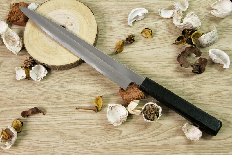 Couteau sujihiki japonais artisanal Kagekiyo Suri Urushi 24cm