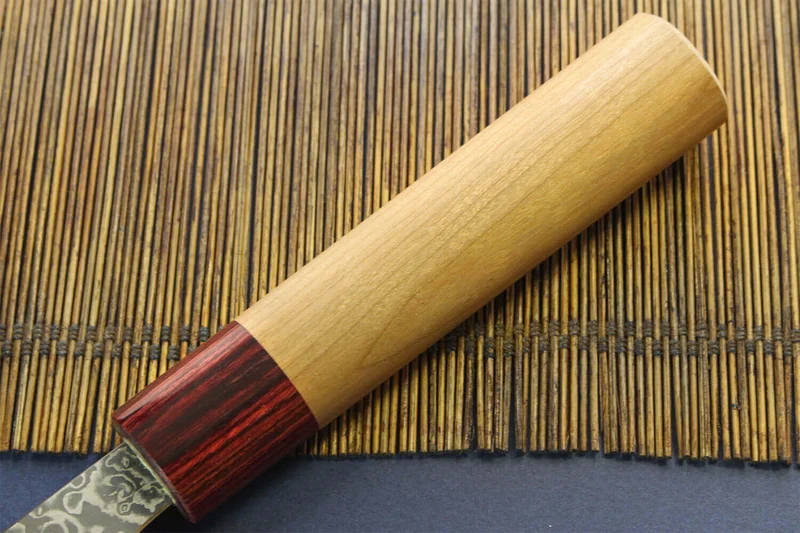 Couteau nakiri japonais artisanal Yoshimi Kato 16,5cm VG10 Nickel Damascus cerisier