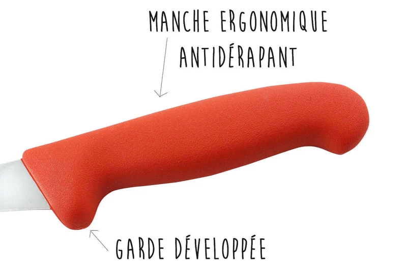Set de 3 couteaux de boucher professionnels Giesser manche rouge