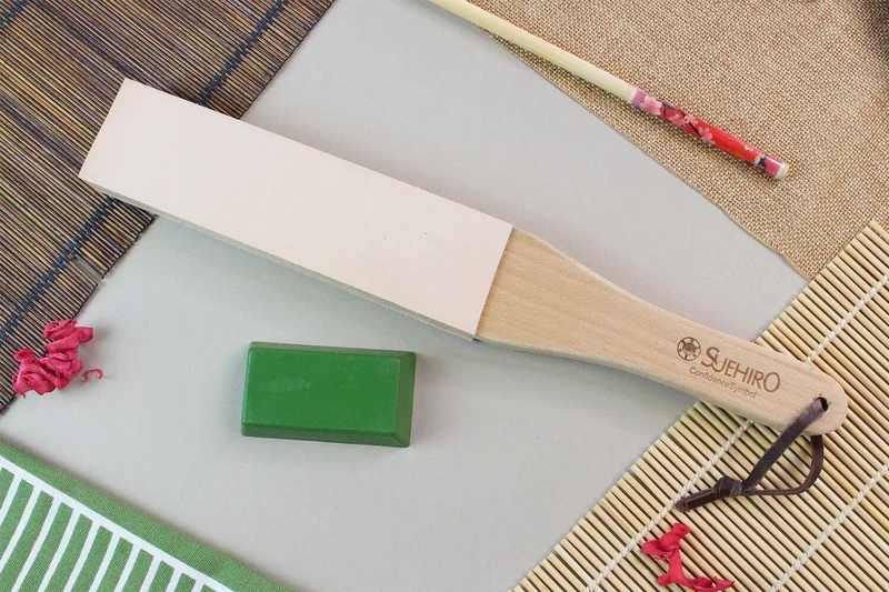 Set stropping cuir de polissage japonais Suehiro 31cm + pâte abrasive