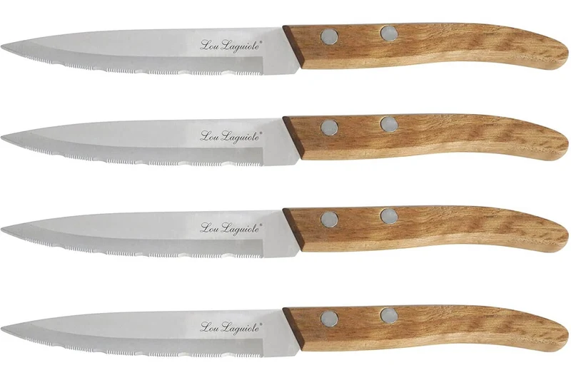 Coffret 4 couteaux d'office dentelés Lou Laguiole Util FOREST bois nature
