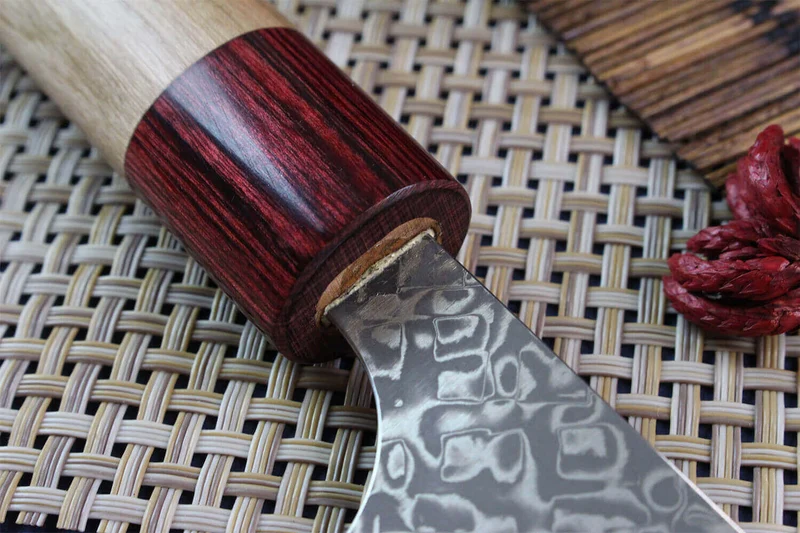 Couteau bunka japonais artisanal Yoshimi Kato 16,5cm VG10 Nickel Damascus cerisier
