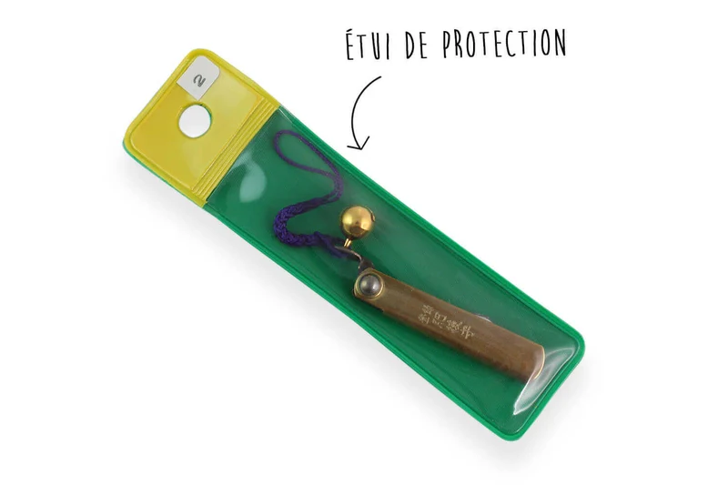 Couteau de poche Higonokami Kanetsune lame 4cm acier SK-5 manche laiton + grelot