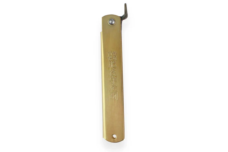 Couteau de poche Higonokami Kanetsune lame 9cm manche laiton