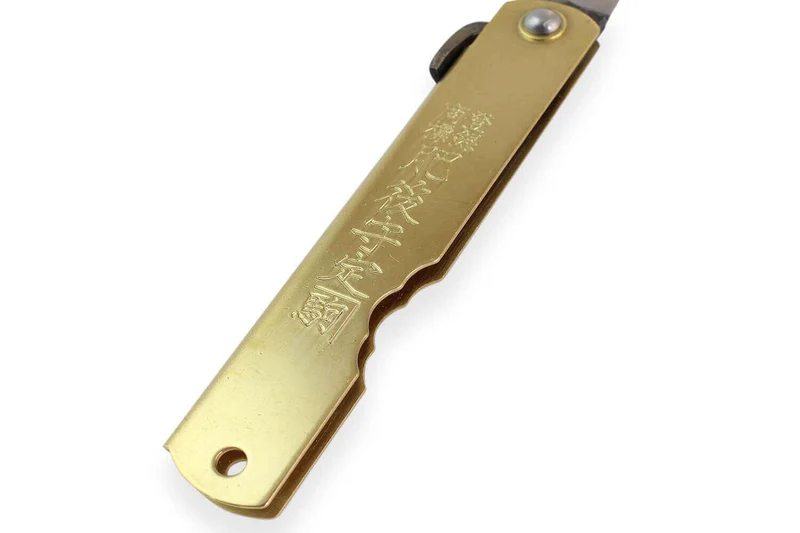 Couteau de poche Higonokami Kanetsune lame 7,5cm manche laiton
