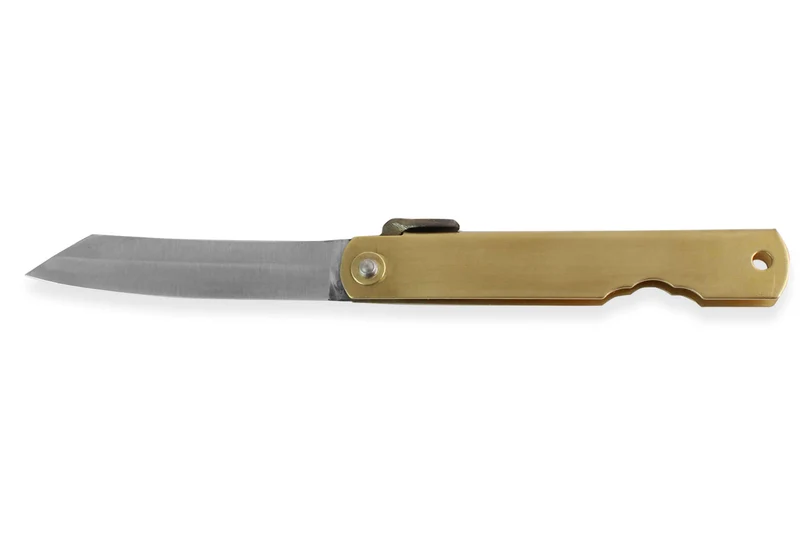 Couteau de poche Higonokami Kanetsune lame 7cm manche laiton