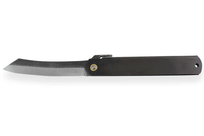 Couteau de poche Higonokami Kanetsune lame 9,5cm manche acier noir